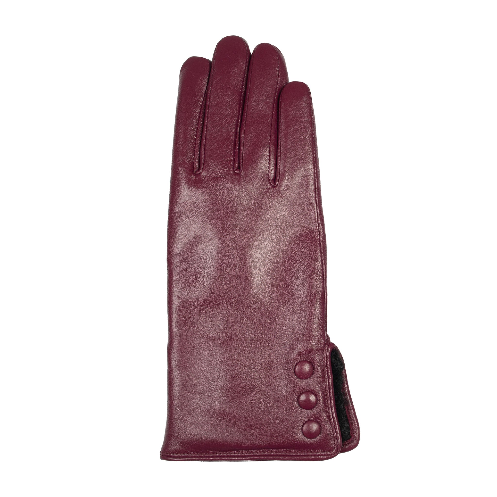 Women's Touchscreen Water-Resistant Faux Fur-Lined Leather Gloves