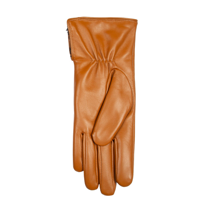 Women's Touchscreen Water-Resistant Faux Fur-Lined Leather Gloves