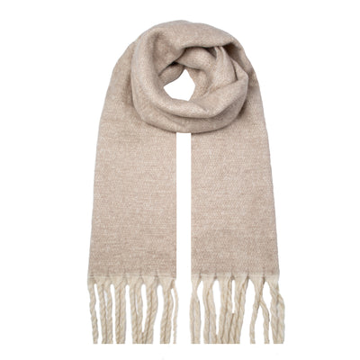 Womens Reversible Two Tone Blanket Scarf With Tassels