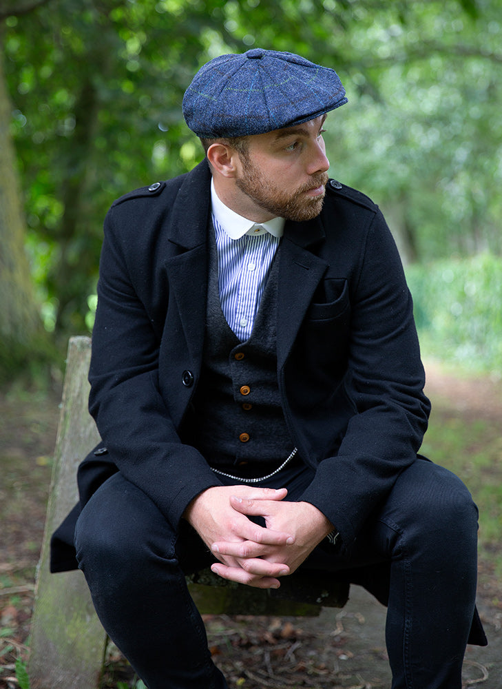 Navy blue newsboy cap online