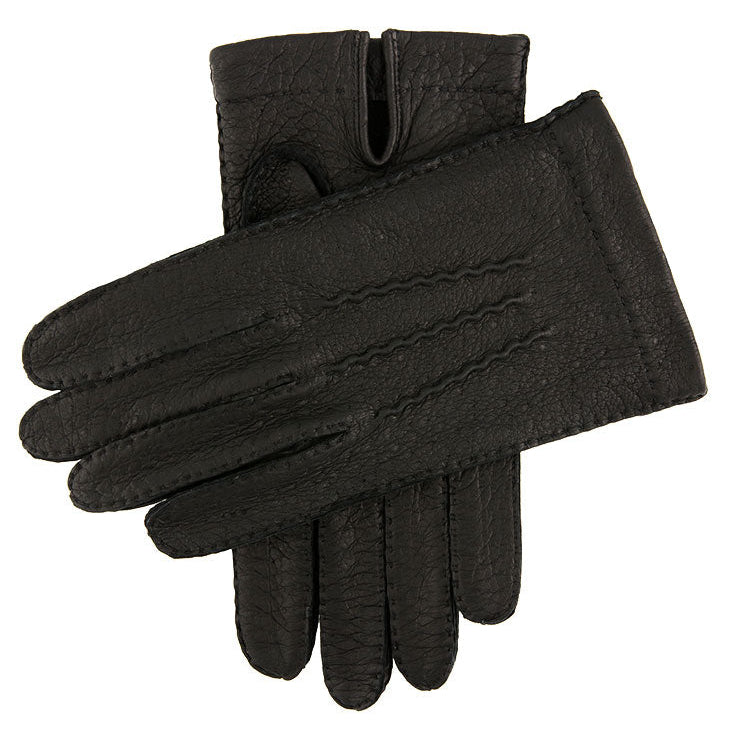 Melton Men's Handsewn Unlined Peccary Leather Gloves Dents