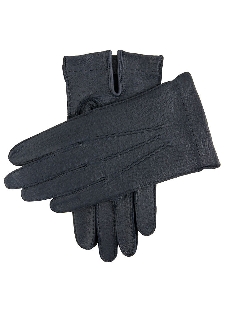 小物 DENTS PECCARY LEATHER GLOVES BLACK 8 Melton | Men's Handsewn Unlined Peccary Leather Gloves | Dents