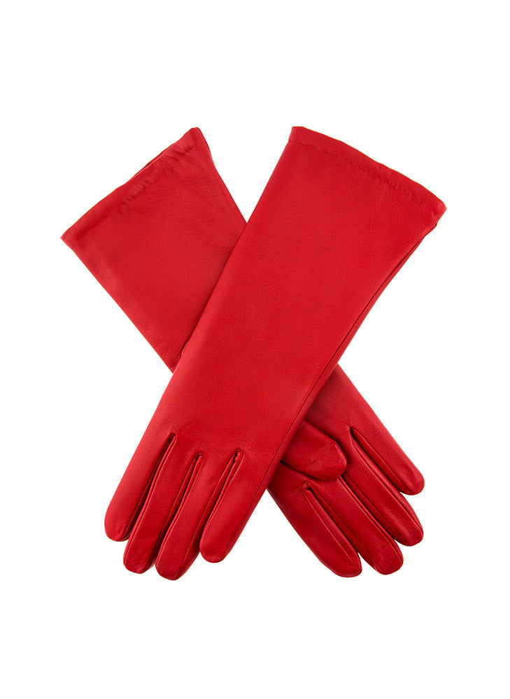 Ladies red leather gloves discount