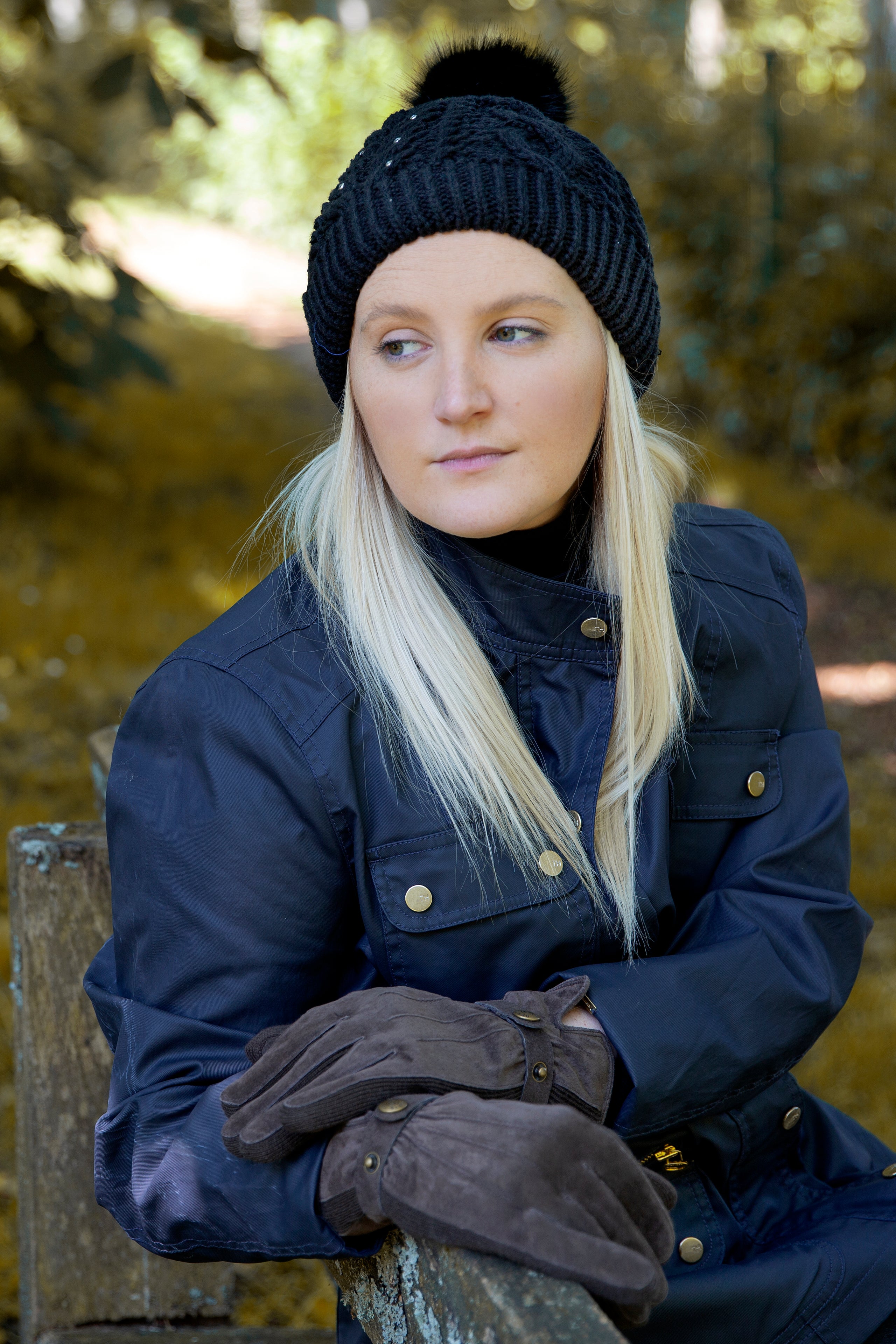 Fur lined suede gloves deals