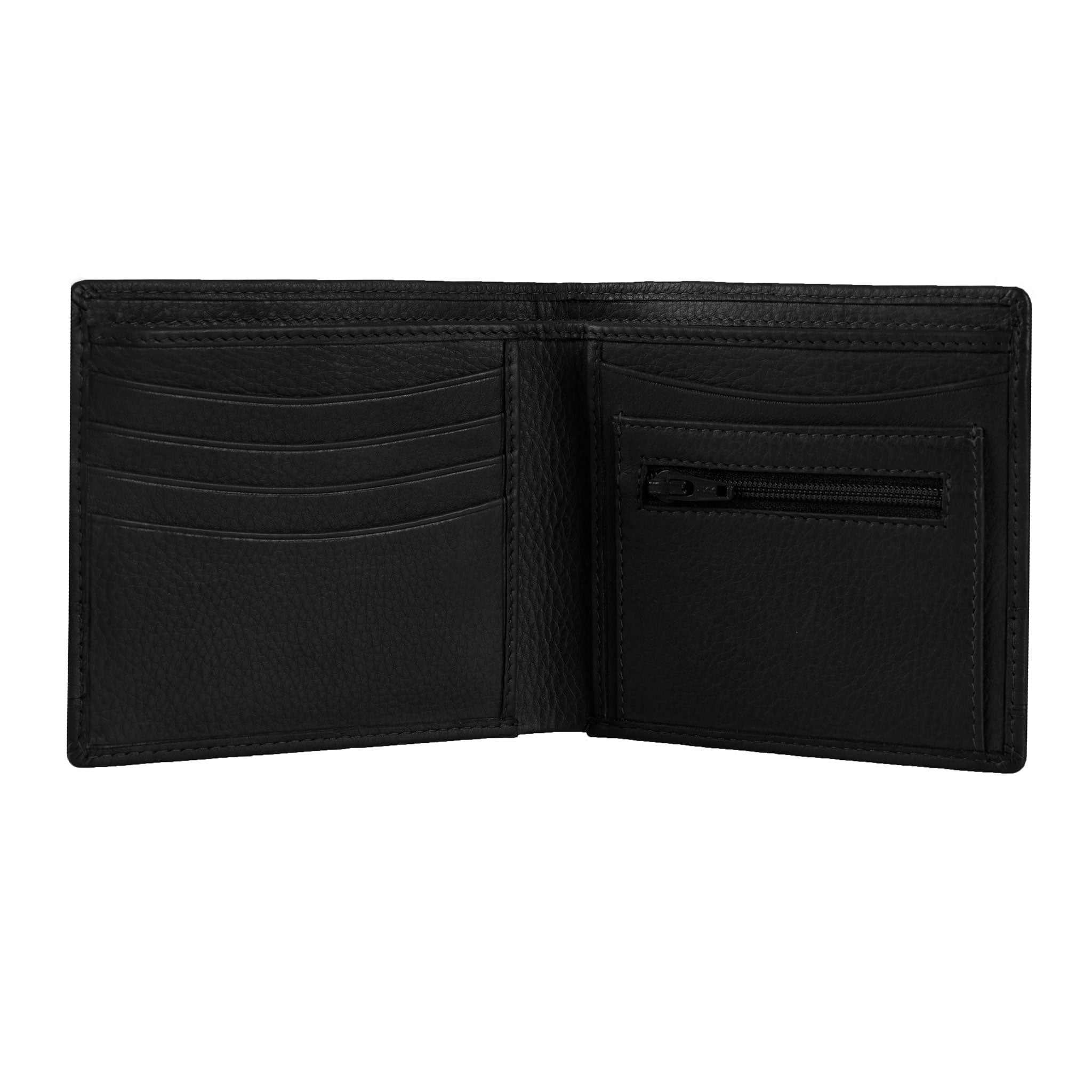 Men's Pebble Grain Leather Bifold Wallet with RFID Blocking and