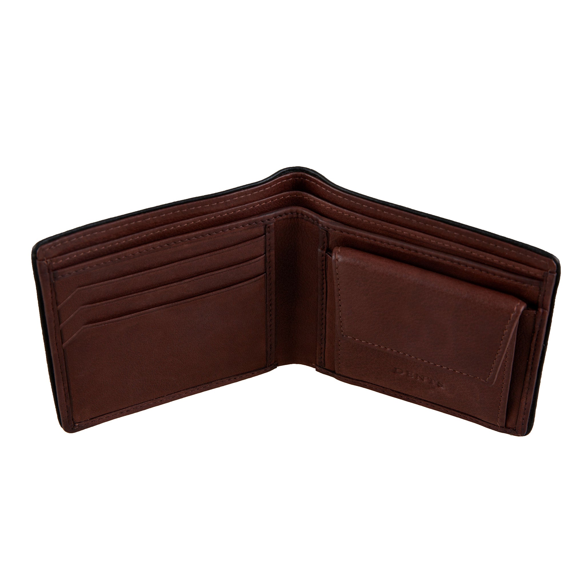 Men's Two-Colour Leather Bifold Wallet with RFID & Coin