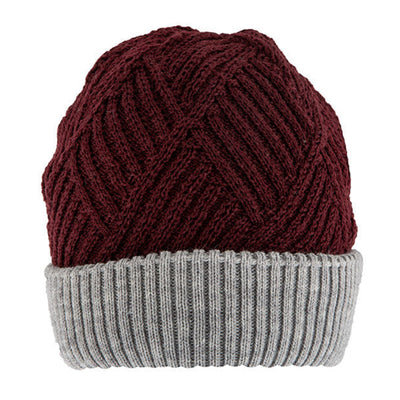Women S Patchwork Cable Knit Beanie Hat