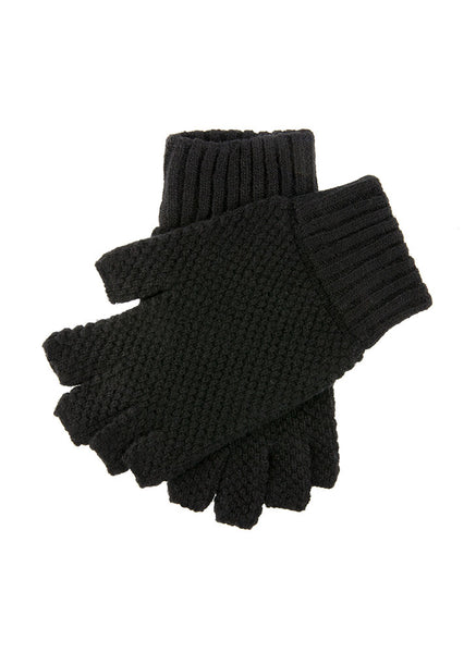 Black Half finger knitted shooting gloves