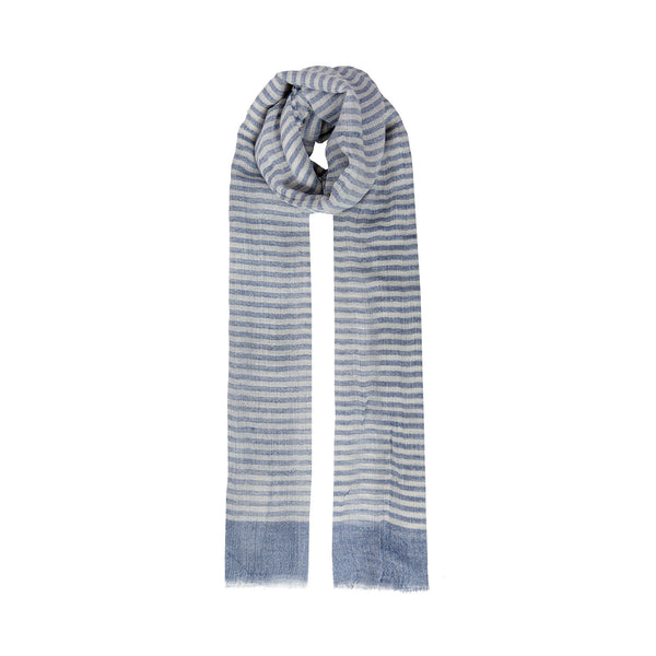 Women’s Stripe Lightweight Scarf with Colour Block Ends