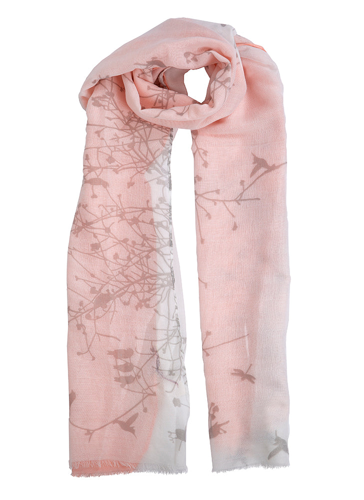 Women's Cherry Blossom and Bird Print Lightweight Scarf | Dents