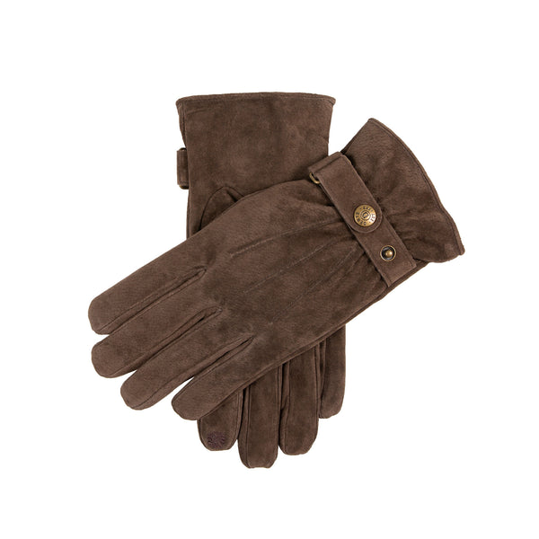 Men’s Touchscreen Water-Resistant Three-Point Suede Gloves