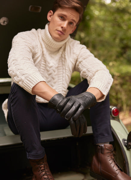 Dent’s Cashmere-Lined Three-Point Leather Gloves