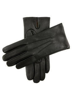 Men's Three-Point Cashmere-Lined Shorter Finger Leather Gloves
