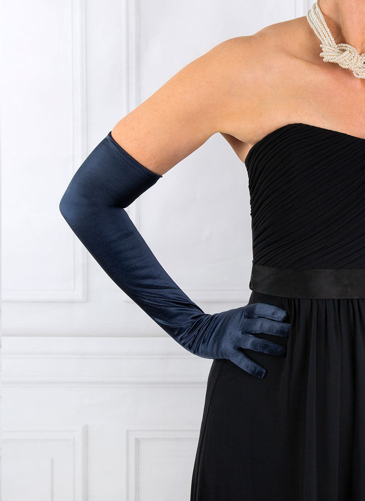 Long navy on sale evening gloves