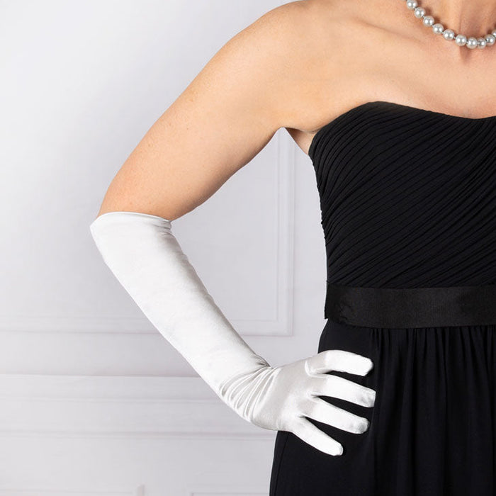 Women's Long Satin Formal Evening Gloves