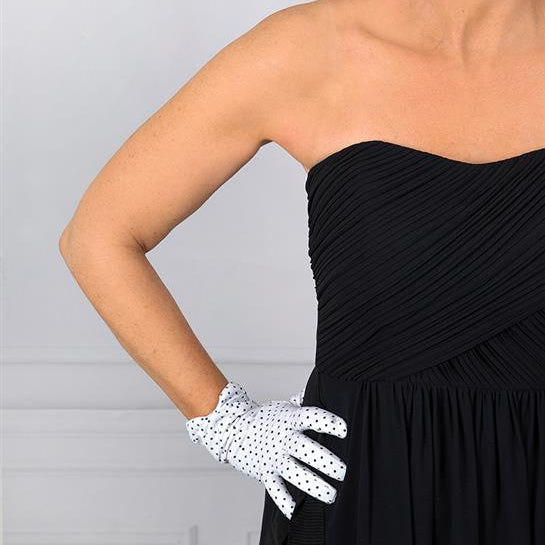 Women's Spotted Cotton Gloves With Cuff Bow | Dents Women's Spotted Cotton Gloves With Cuff Bow | Dents
