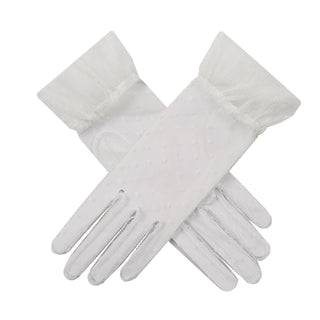 Women’s Tulle Gloves with Frilled Cuff