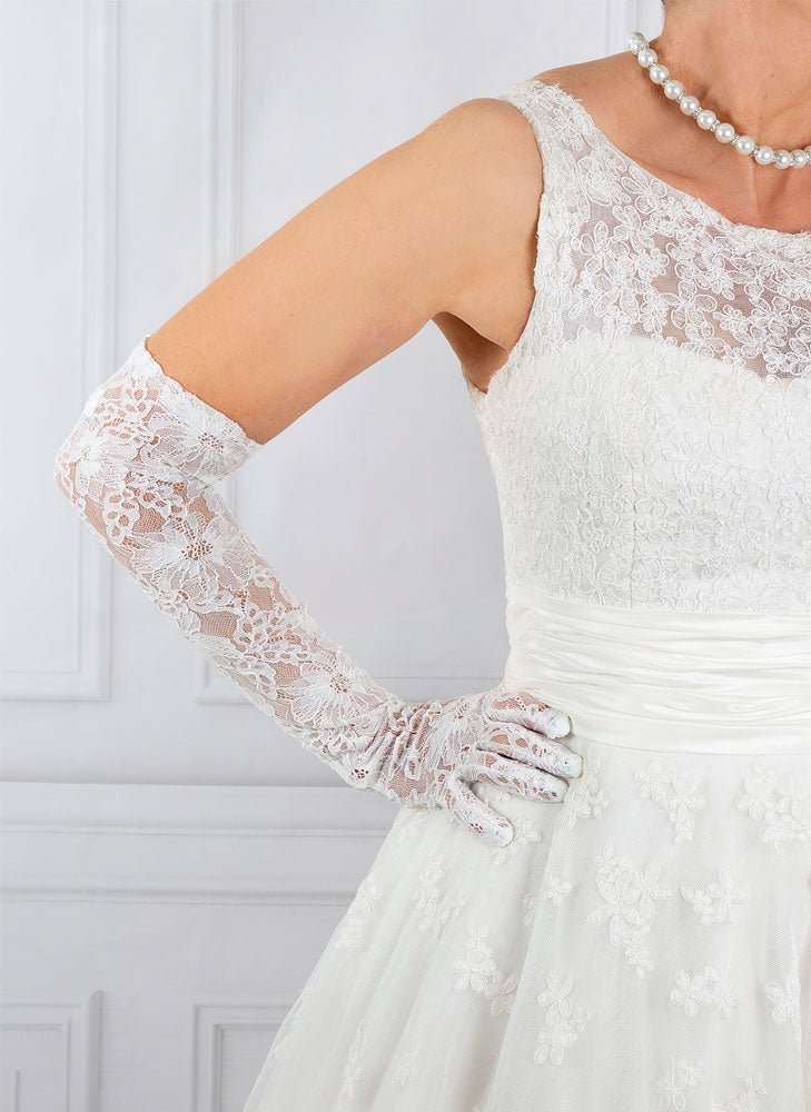 Women's Long Lace Evening Gloves Dents - Main Image