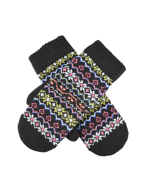 Women’s Jacquard Multi-colour Fair Isle Knitted Mittens