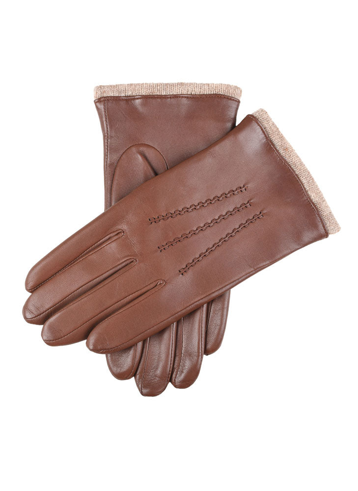 Women's knit gloves with shop leather palms