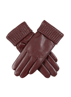 Women’s Leather Gloves with Ribbed Cuffs