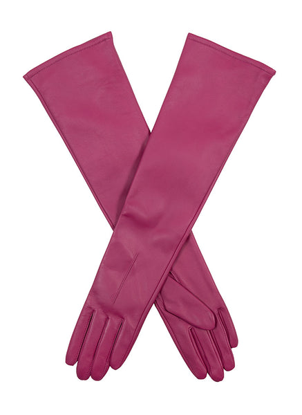Women's Single-Point Long Above-Elbow Leather Gloves