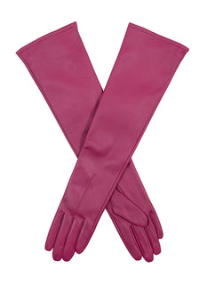 Women's Single-Point Long Above-Elbow Leather Gloves