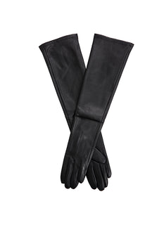 Women's Single-Point Long Above-Elbow Leather Gloves