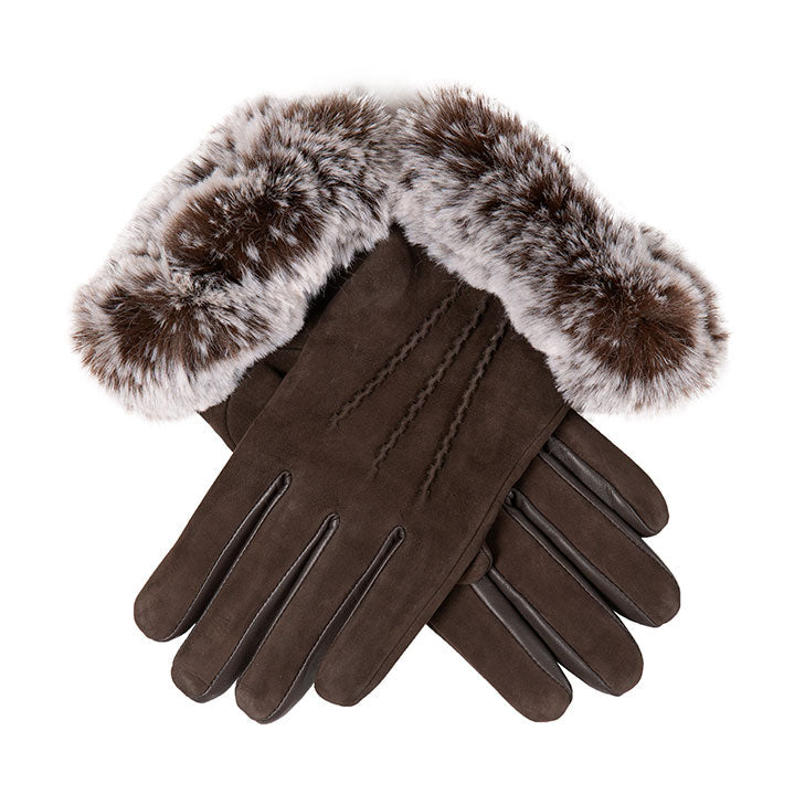 Women's Water-Resistant Three-Point Faux Fur-Lined Nubuck Leather